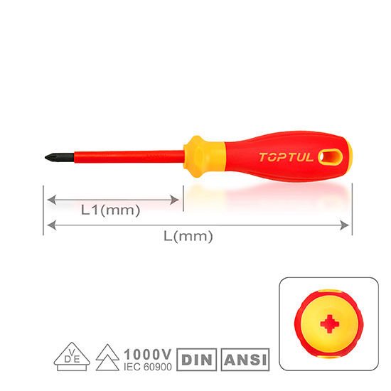 ΚΑΤΣΑΒΙΔΙ POZIDRIV VDE/1000V ''Pro-Plus Series'' PZ1 x 80mm